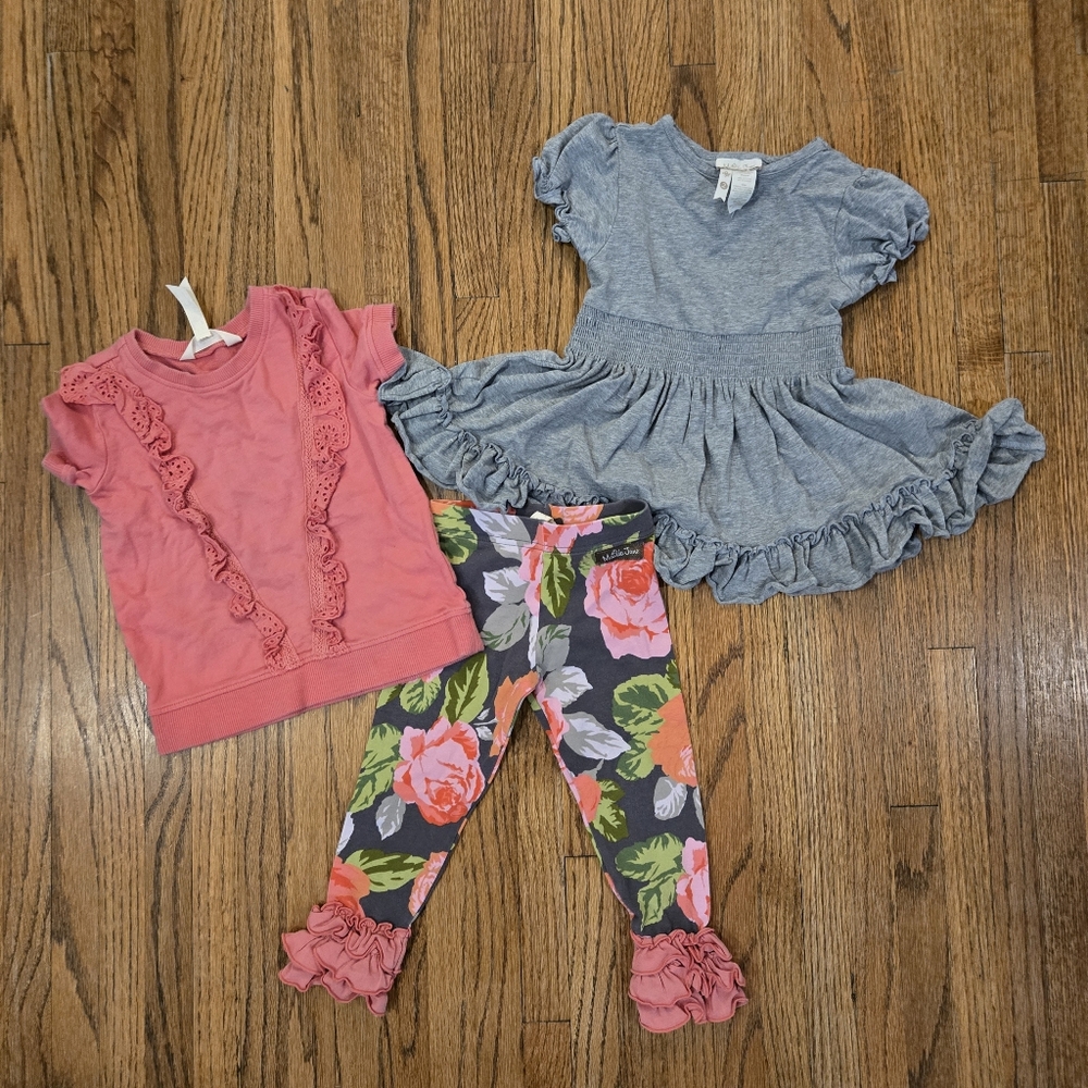 Matilda Jane Pink and Gray Leggings